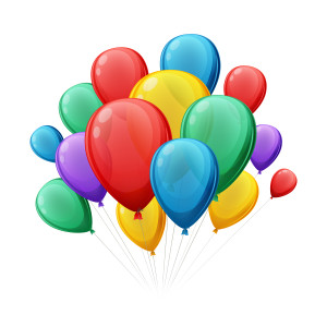 Bunch of colorful balloons vector illustation. Good for birthday party anniversary celebration designs.